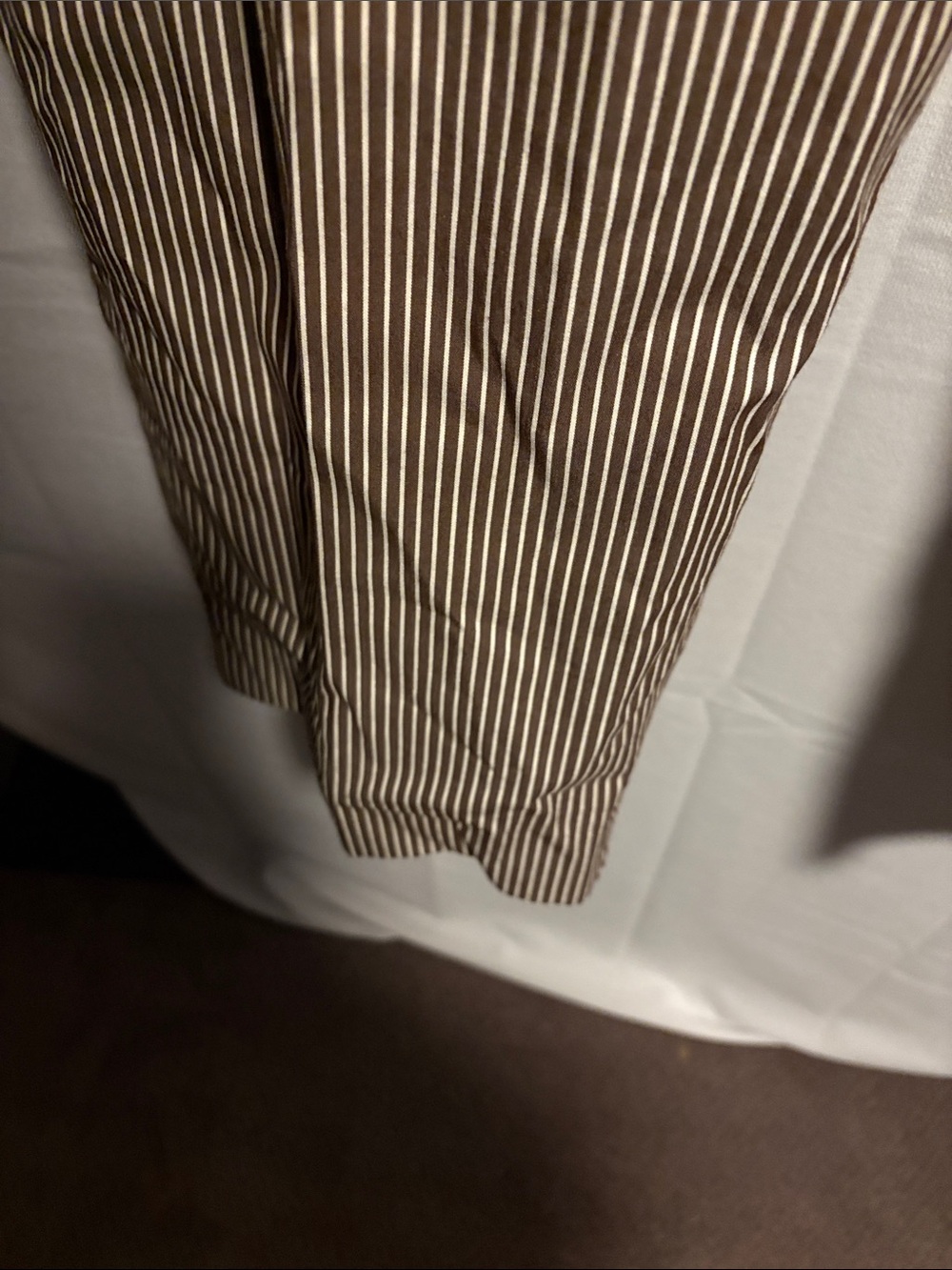 Jones New York Women's Striped Capri Pants in Brown & White - Picture 6 of 12